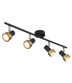 Mason Ceiling Spotlight Bar Matt Black Gold 4x GU10-1