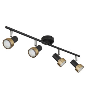 Mason Ceiling Spotlight Bar Matt Black Gold 4x GU10-2