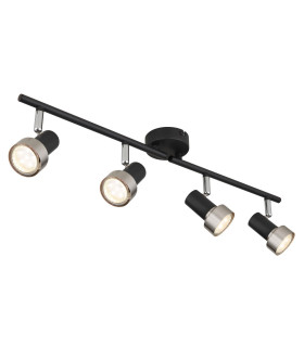 Mason Ceiling Spotlight Bar Matt Black Silver 4x GU10-1