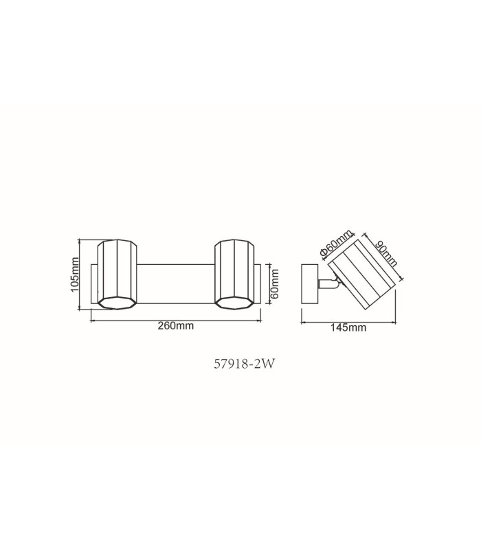 James Twin Ceiling Spotlight White Matt 2x GU10-9