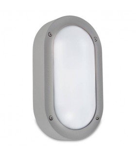 1 Light Outdoor Bulkhead Aluminium Wall Light Grey IP65, E27 - 1