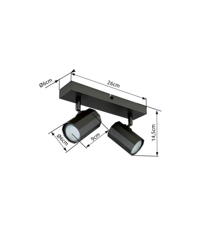 James Twin Ceiling Spotlight Grey Matt 2x GU10-9