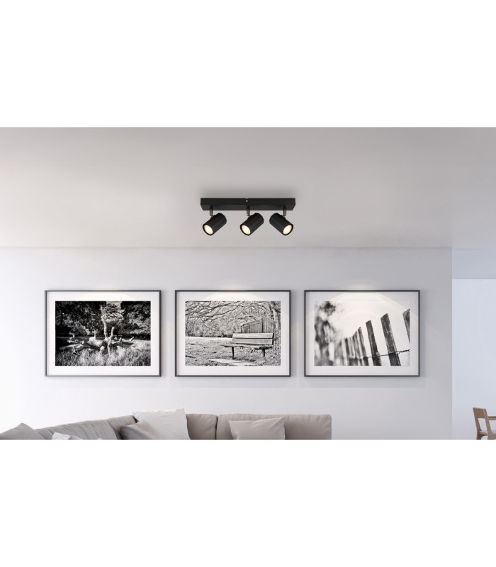 James Ceiling Spotlight Bar Matt Black 3x GU10-8