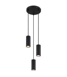 James Cluster Pendant Ceiling Light Matt Black 3x GU10-1