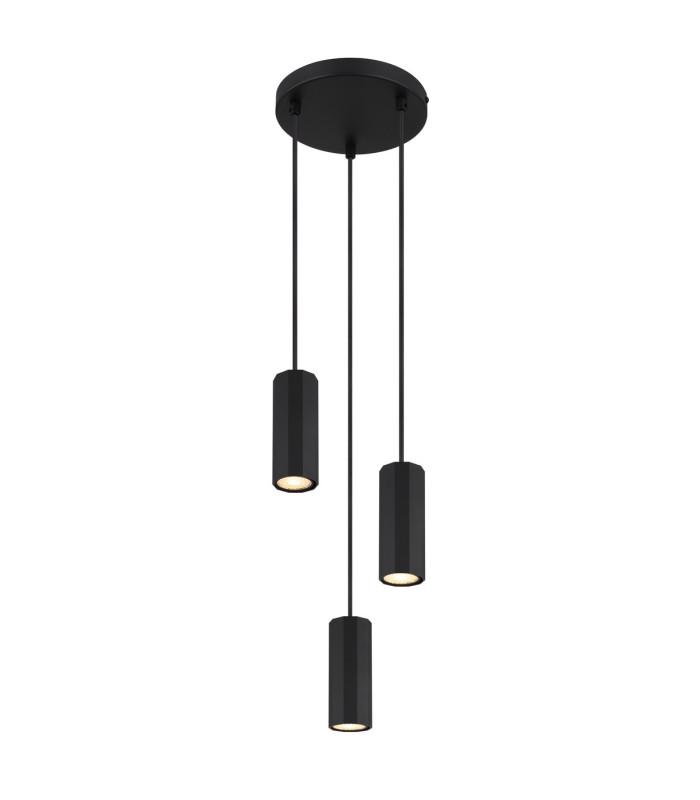 James Cluster Pendant Ceiling Light Matt Black 3x GU10-1