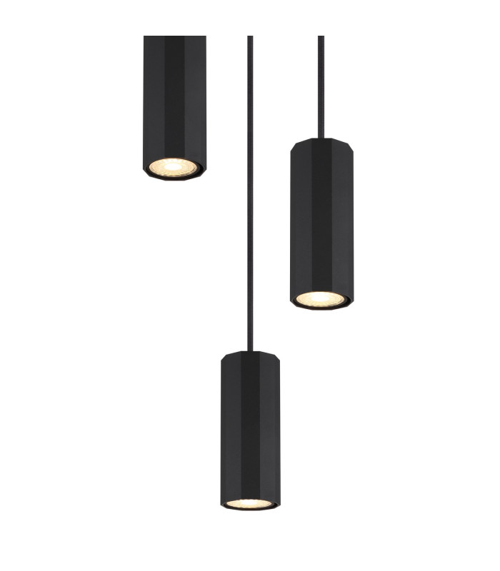 James Cluster Pendant Ceiling Light Matt Black 3x GU10-3