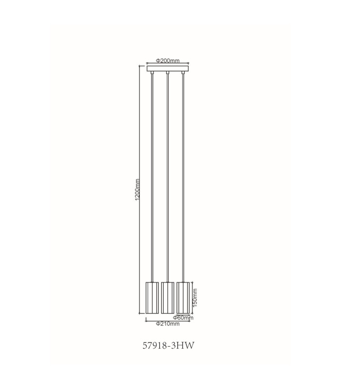 James Cluster Pendant Ceiling Light White Matt 3x GU10-8