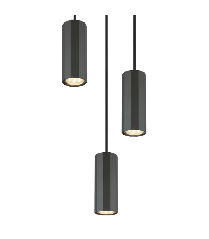 James Cluster Pendant Ceiling Light Grey Matt 3x GU10-3