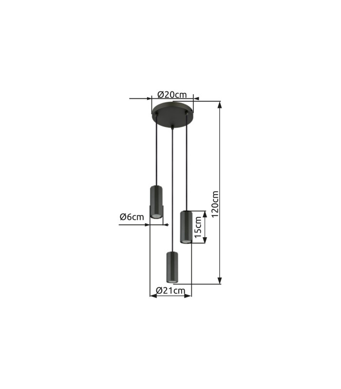 James Cluster Pendant Ceiling Light Grey Matt 3x GU10-8