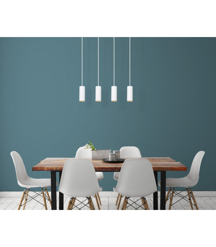 James Bar Pendant Ceiling Light White Matt 4x GU10-7