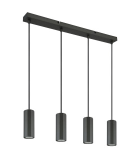 James Bar Pendant Ceiling Light Grey Matt 4x GU10-2