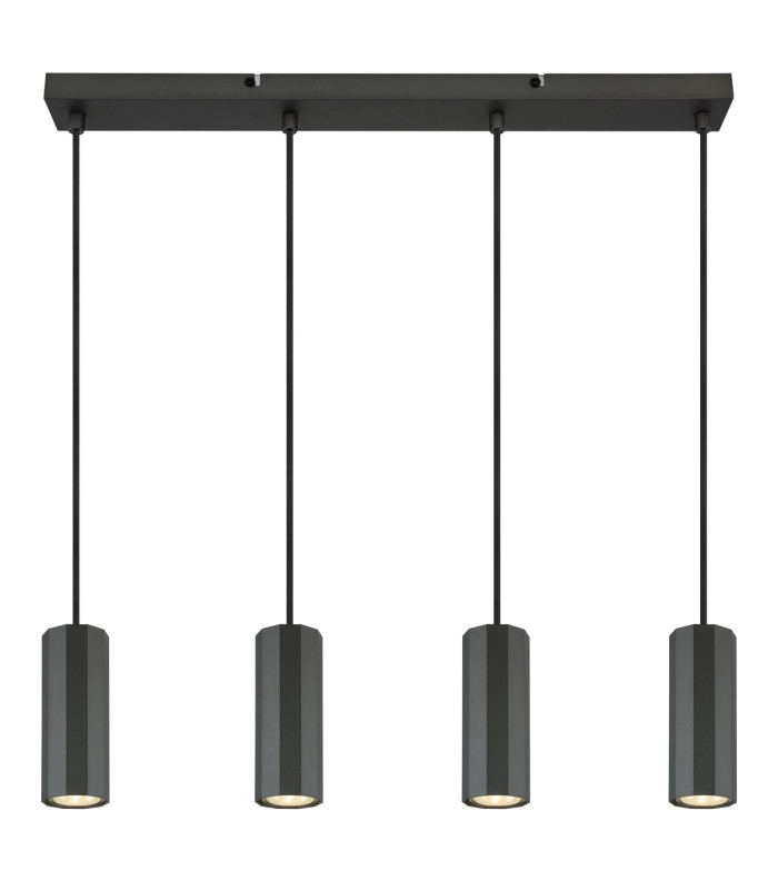 James Bar Pendant Ceiling Light Grey Matt 4x GU10-3