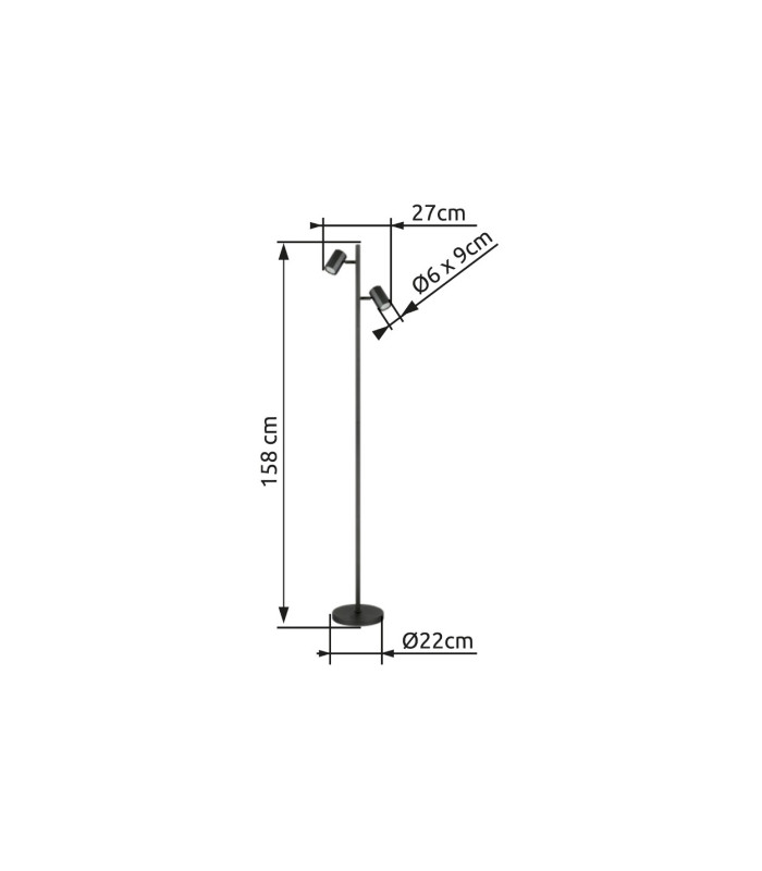 James Multi Arm Floor Lamp Grey Matt 2x GU10-9