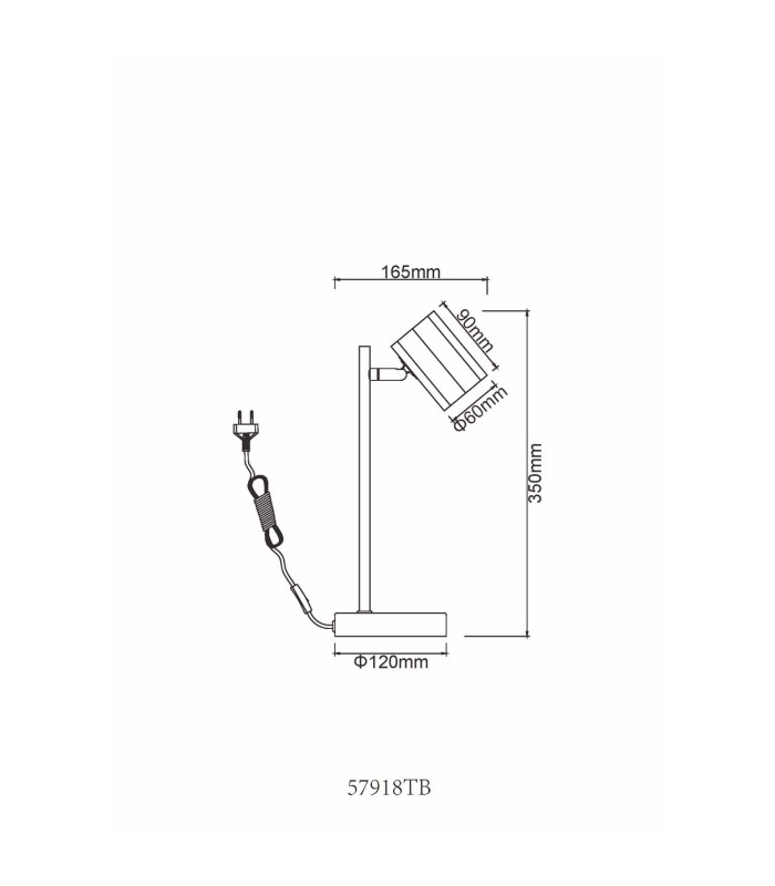 James Desk Task Lamp Matt Black 1x GU10-8