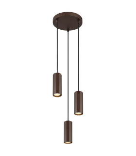 James Cluster Pendant Ceiling Light Bronze Colored Matt 3x GU10-1
