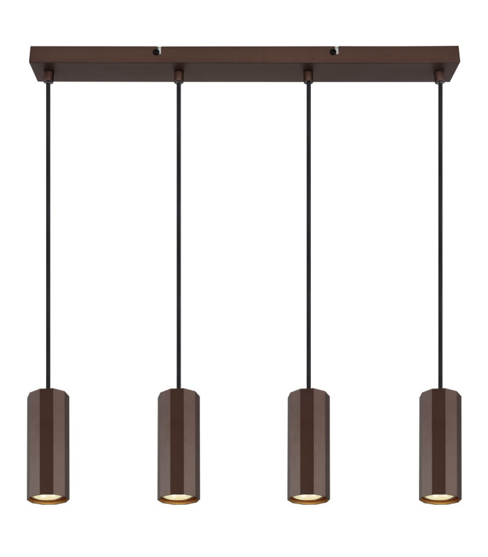 James Bar Pendant Ceiling Light Bronze Colored Matt 4x GU10-3