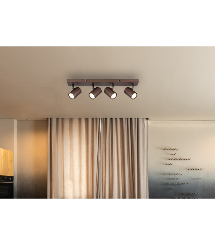James Ceiling Spotlight Bar Bronze Colored Matt 4x GU10-9