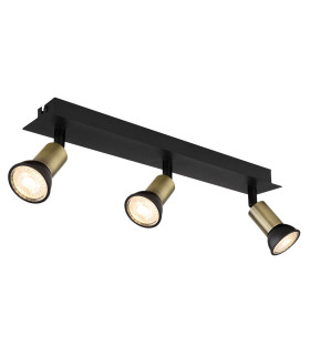Drew Ceiling Spotlight Bar Matt Black Gold 3x GU10-1