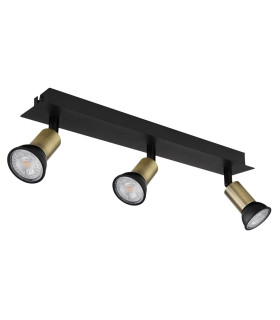 Drew Ceiling Spotlight Bar Matt Black Gold 3x GU10-2