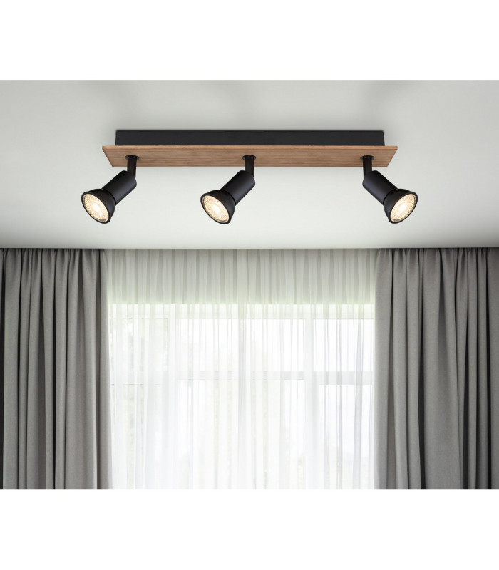 Drew Ceiling Spotlight Bar Dark Brown 3x GU10-9