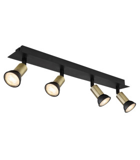 Drew Ceiling Spotlight Bar Matt Black Gold 4x GU10-1