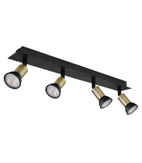 Drew Ceiling Spotlight Bar Matt Black Gold 4x GU10-2