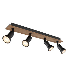 Drew Ceiling Spotlight Bar Dark Brown 4x GU10-1