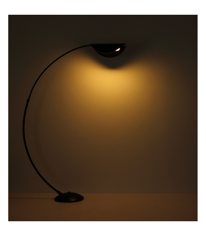 Robles Arc Floor Lamp Matt Black LED Dimmable 3000K-5