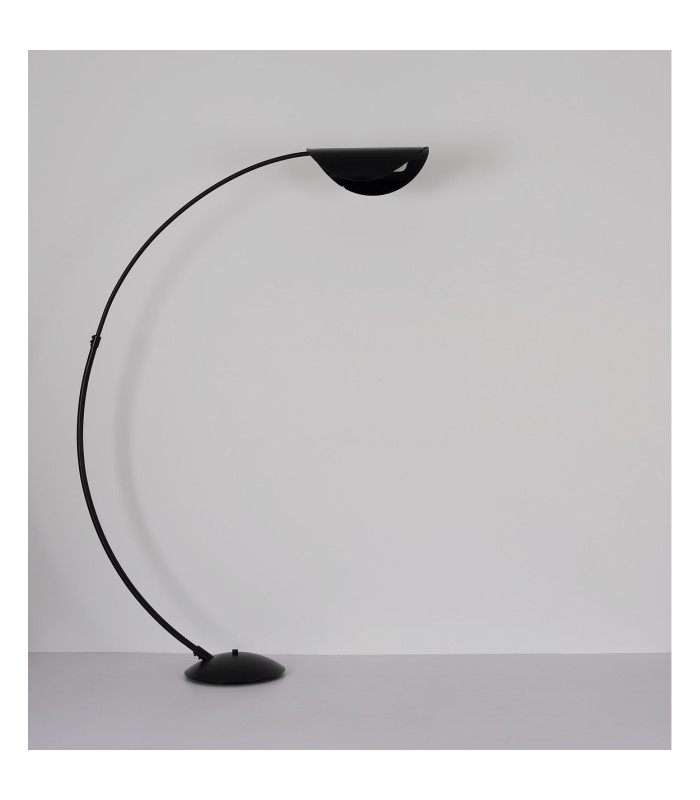 Robles Arc Floor Lamp Matt Black LED Dimmable 3000K-7