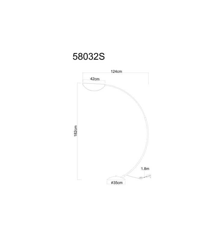 Robles Arc Floor Lamp Matt Black LED Dimmable 3000K-9