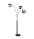 Newcastle Multi Arm Floor Lamp Matt Black Smoke Glass Shade 3x E27-2