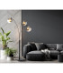 Newcastle Multi Arm Floor Lamp Matt Black Smoke Glass Shade 3x E27-8