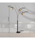 Newcastle Multi Arm Floor Lamp Matt Black Smoke Glass Shade 3x E27-9