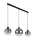 Newcastle Bar Pendant Ceiling Light Matt Black Smoke Glass Shade 3x E27-2
