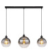 Newcastle Bar Pendant Ceiling Light Matt Black Smoke Glass Shade 3x E27-3