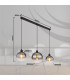 Newcastle Bar Pendant Ceiling Light Matt Black Smoke Glass Shade 3x E27-10