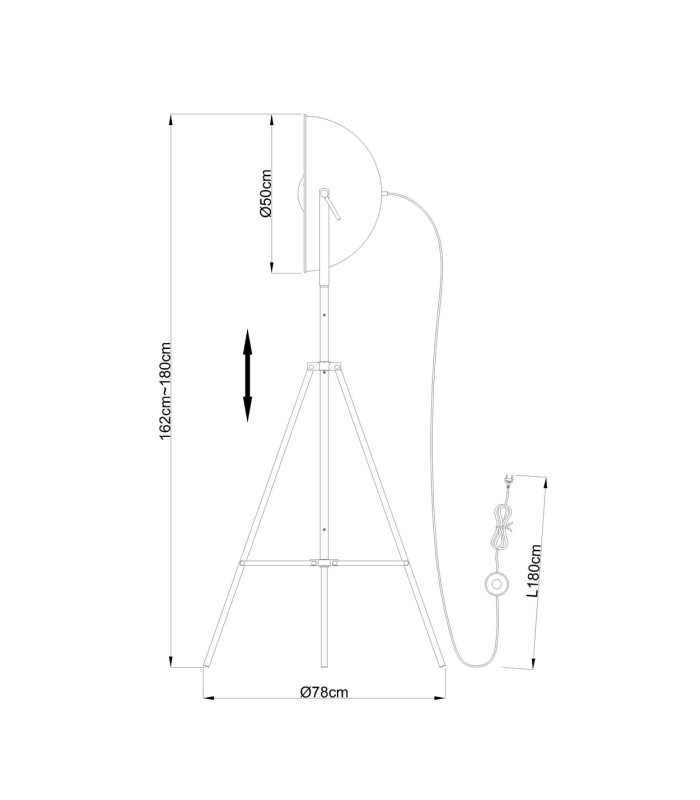 Xirena Tripod Floor Lamp Chrome 1x E27-5