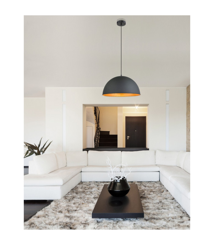 Lenn Dome Pendant Ceiling Light Black 1x E27-1