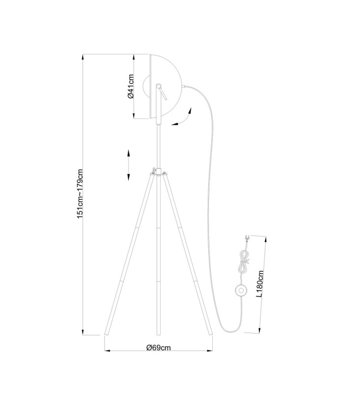 Lenn Tripod Floor Lamp Black 1x E27-3