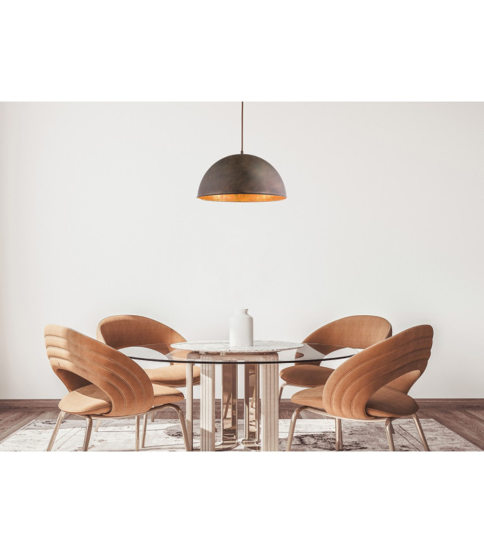 Xirena I Dome Pendant Ceiling Light Rust Colored 1x E27-3