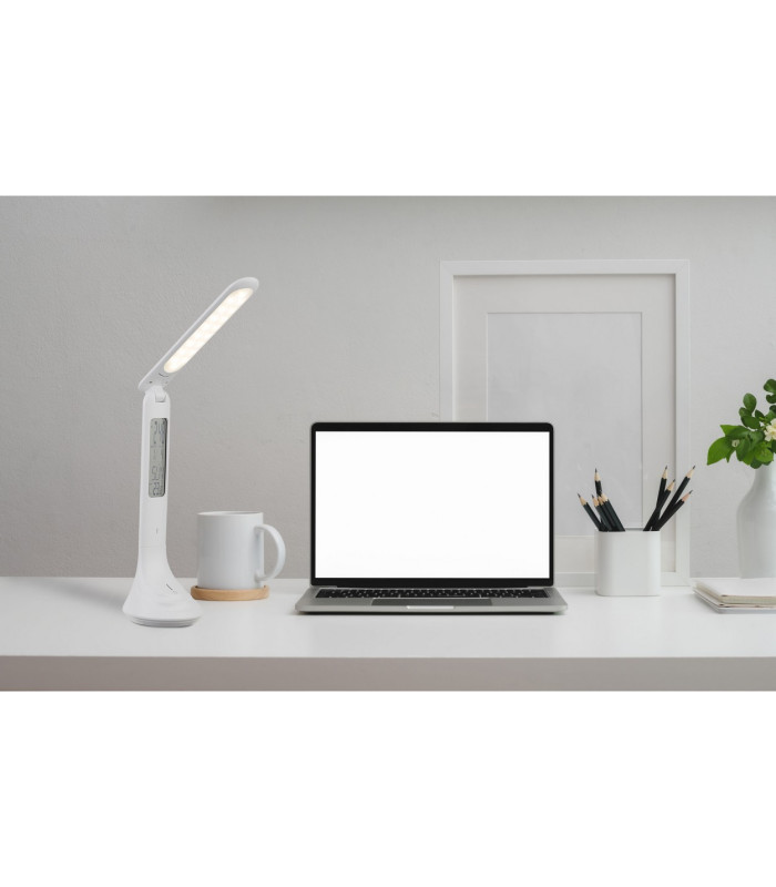 Tyrell Desk Task Lamp White LED 4000K Clock Timer-12
