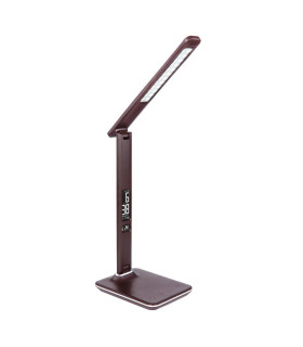 Tanna Integrated LED Table Lamp Dark Brown LED Dimmable 3000-6000K Clock-1