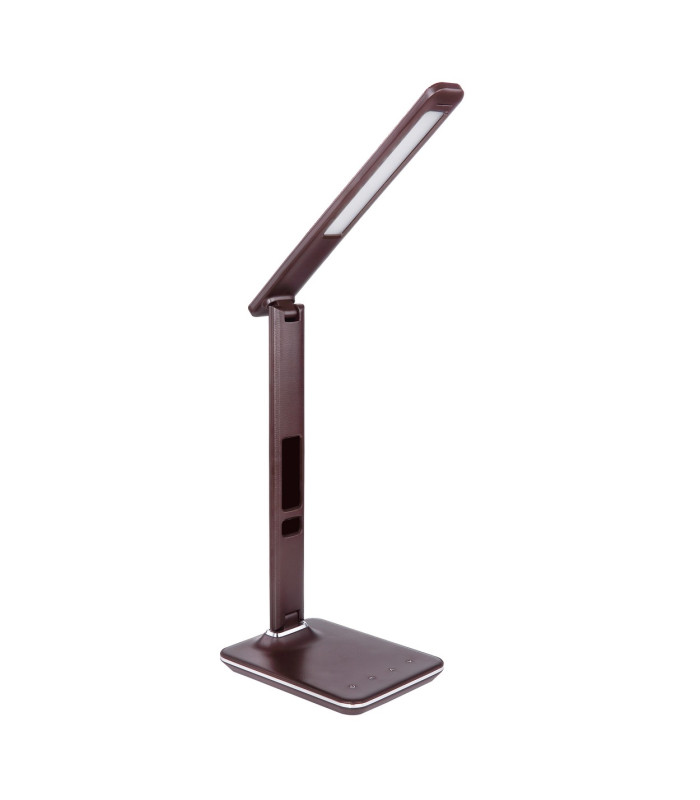 Tanna Integrated LED Table Lamp Dark Brown LED Dimmable 3000-6000K Clock-2
