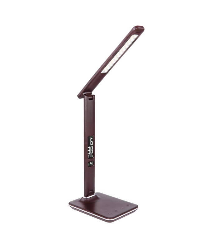 Tanna Integrated LED Table Lamp Dark Brown LED Dimmable 3000-6000K Clock-5