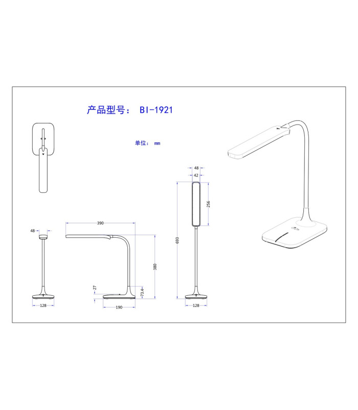 Urano Integrated LED Table Lamp White LED Dimmable 3000-6500K Touch Dimmer-8