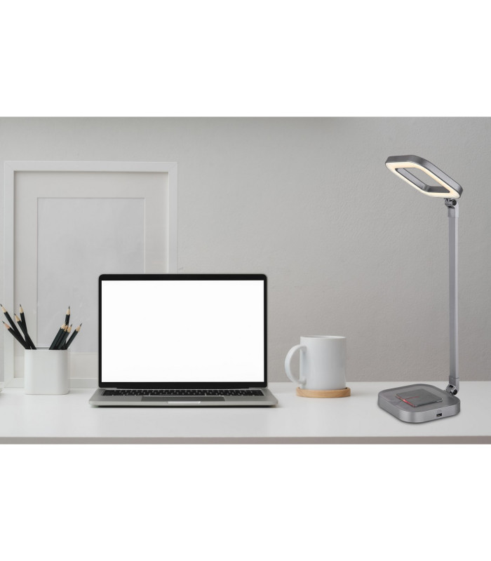 Monaco Integrated LED Table Lamp Grey LED Dimmable 2700-6000K Wireless Charge-12