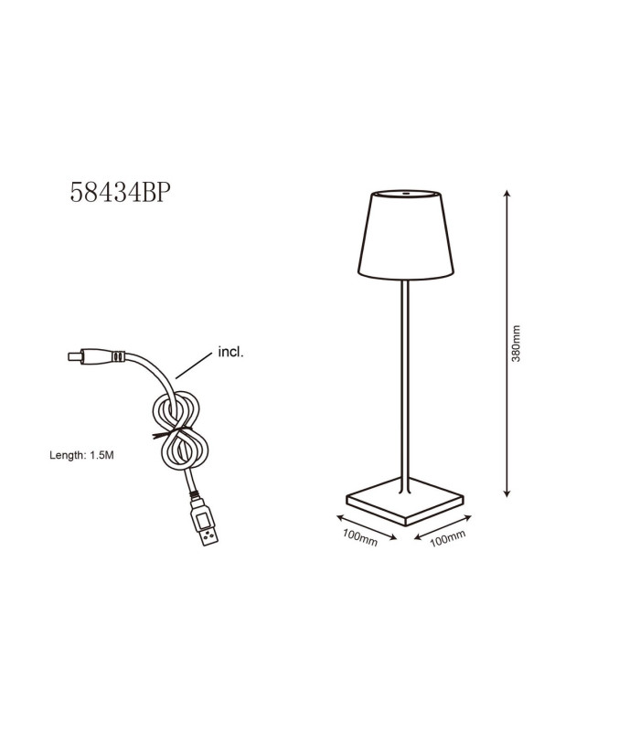 Gregoir Bedside Table Lamp Matt Black Green IP44 LED Dimmable 3000-4000K Touch Dimmer-11