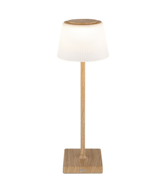 Gregoir Bedside Table Lamp Wood Look Dark IP44 LED Dimmable 3000-4000K Touch Dimmer-3
