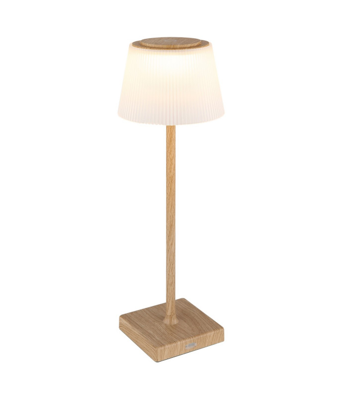 Gregoir Bedside Table Lamp Wood Look Dark IP44 LED Dimmable 3000-4000K Touch Dimmer-6