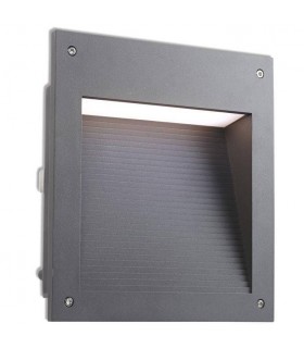 LED Outdoor Large Recessed Wall Light Urban Grey IP65 - 1